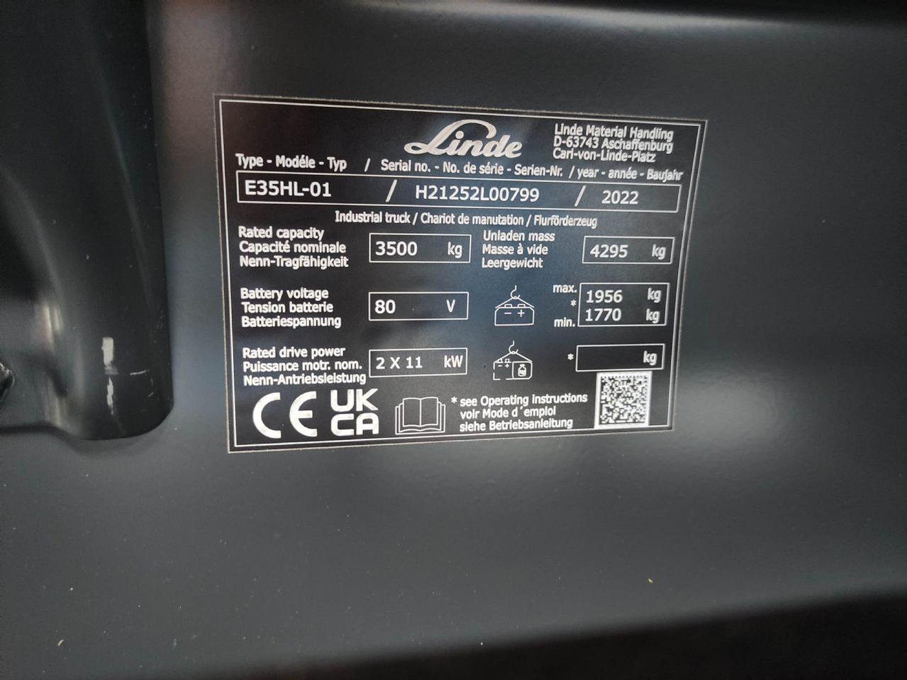 Linde E35HL-01-1252 *Batterie NEU* - Електрокар: снимка 5 Linde E35HL-01-1252 *Batterie NEU* - Електрокар: снимка 5