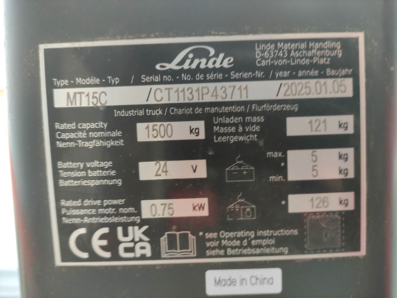 Linde MT15C - Палетна количка: снимка 5 Linde MT15C - Палетна количка: снимка 5