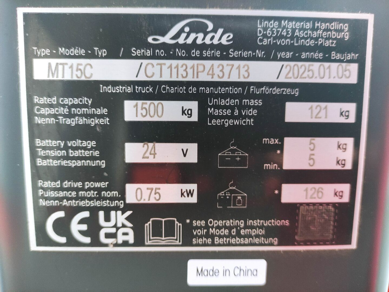 Linde MT15C - Палетна количка: снимка 5 Linde MT15C - Палетна количка: снимка 5