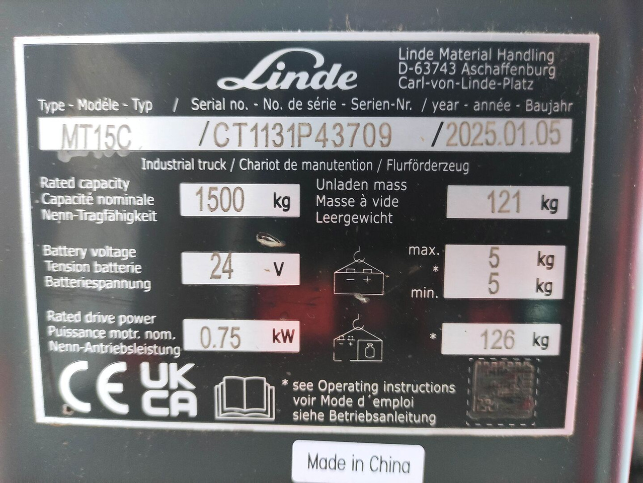 Linde MT15C - Палетна количка: снимка 5 Linde MT15C - Палетна количка: снимка 5
