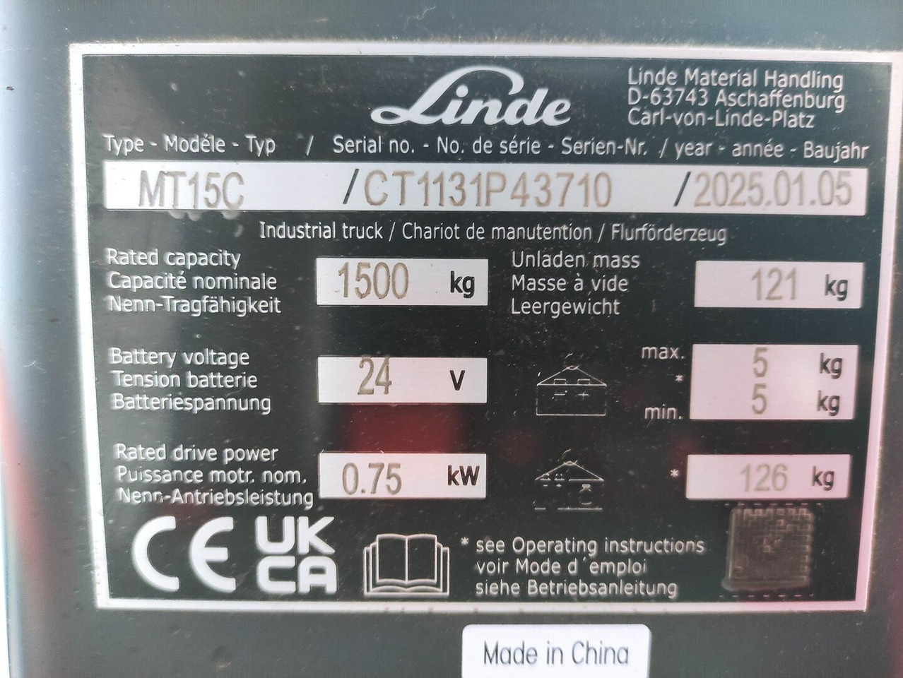 Linde MT15C - Палетна количка: снимка 5 Linde MT15C - Палетна количка: снимка 5
