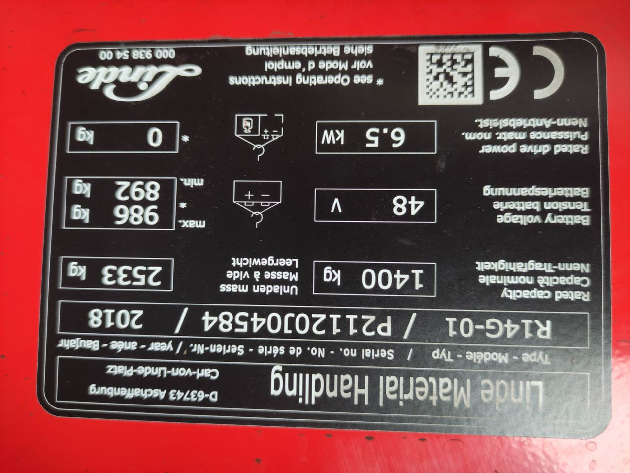 Лизинг на Linde R14G-01-1120 Linde R14G-01-1120: снимка 7