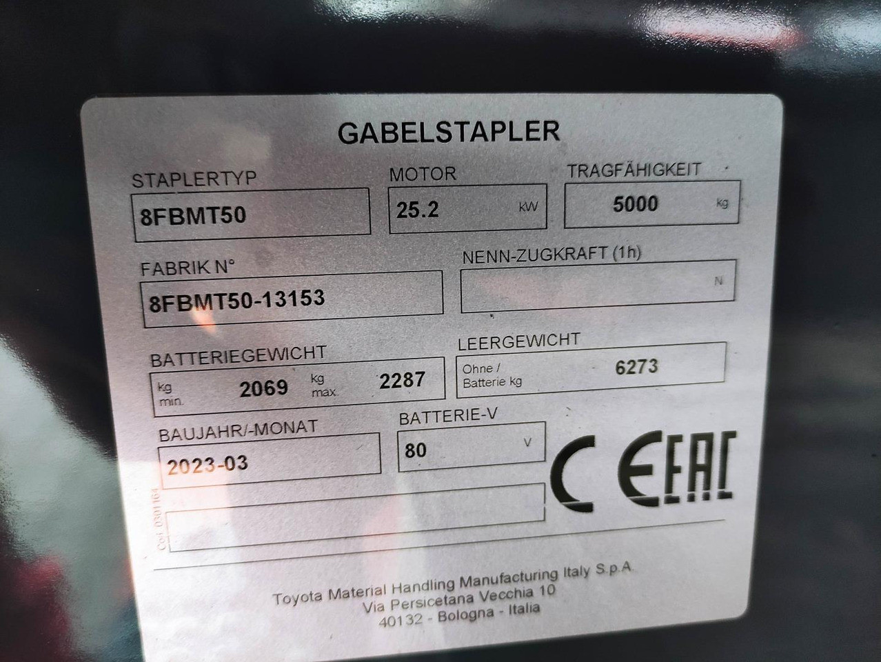 Toyota 8FBMT50 (NEU) - Електрокар: снимка 1 Toyota 8FBMT50 (NEU) - Електрокар: снимка 1