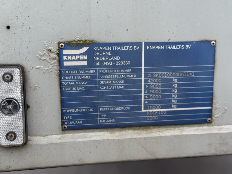 С плъзгащ под полуремарке Knapen KOCF 100 NL TRAILER, STAR, GOOD FLOOR, 10-2000.: снимка 6