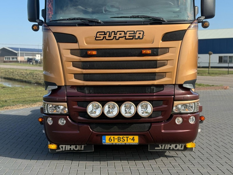 Влекач Scania R730 V8 V8, SHOWTRUCK VOLLUCHT, RETARDER,  HYDRAULIEK, BOOGIE, ALU WIELEN, LEER.: снимка 9
