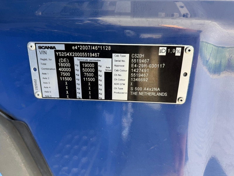 Влекач Scania S500 RETARDER, PARK COOL, LEER, 2 TANKS.: снимка 14