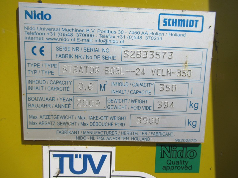 NIDO Stratos B06L-24 VCLN-350 Hydro zoutstrooier 0,6m3 + 350L - Почистваща машина: снимка 3 NIDO Stratos B06L-24 VCLN-350 Hydro zoutstrooier 0,6m3 + 350L - Почистваща машина: снимка 3