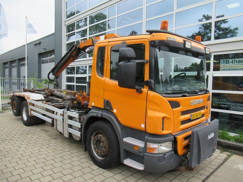 Мултилифт с кука камион, Камион с кран Scania P 320 B 6x2*4 + HMF 835 + HYVA Haakarm: снимка 7