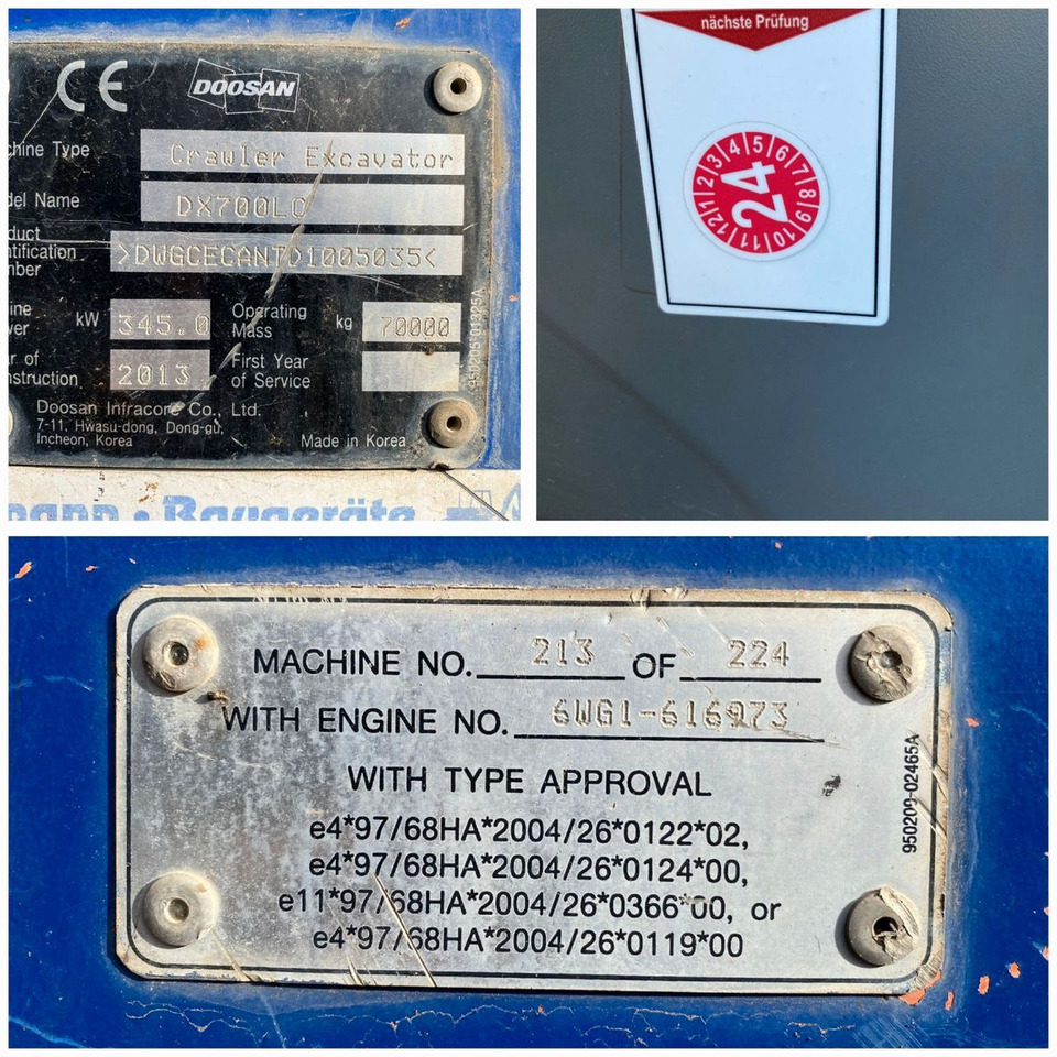 Doosan DX700 LC LO BIG Develon Kettenbagger TL + OQ120 - Верижен багер: снимка 2 Doosan DX700 LC LO BIG Develon Kettenbagger TL + OQ120 - Верижен багер: снимка 2
