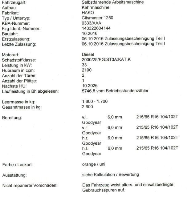 Hako Citymaster 1250 Kehrmaschine - Мотометачна машина: снимка 2 Hako Citymaster 1250 Kehrmaschine - Мотометачна машина: снимка 2