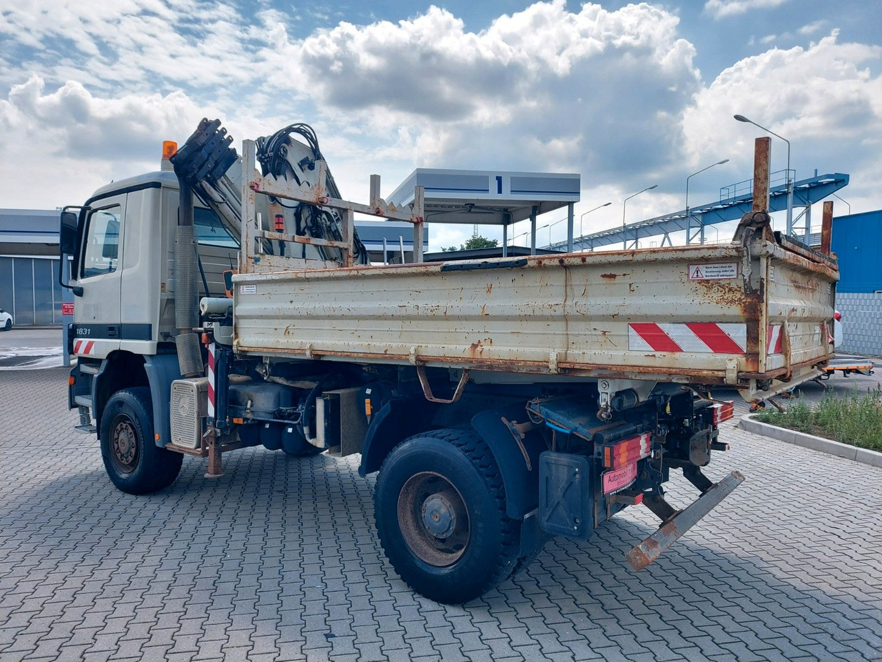 Самосвал камион, Камион с кран Mercedes-Benz ACTROS 1831 4X4 KRAN MEILER ALLRAD ATLAS 165.2E: снимка 10