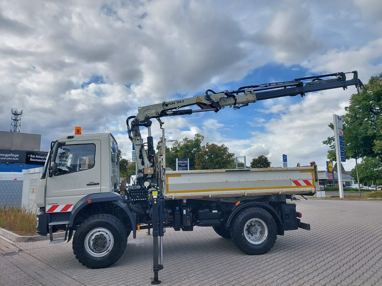 Mercedes-Benz Atego / 1324 MEILER 4X4 KRAN ATLAS 116.3 - Самосвал камион, Камион с кран: снимка 2 Mercedes-Benz Atego / 1324 MEILER 4X4 KRAN ATLAS 116.3 - Самосвал камион, Камион с кран: снимка 2
