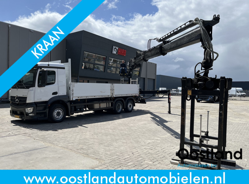 Mercedes-Benz ANTOS 2546 6X2 Bouwstoffenauto / Open laadbak vv KRAAN MKG HLK 221-3 met Palletklem - Бордови камион, Камион с кран: снимка 1 Mercedes-Benz ANTOS 2546 6X2 Bouwstoffenauto / Open laadbak vv KRAAN MKG HLK 221-3 met Palletklem - Бордови камион, Камион с кран: снимка 1