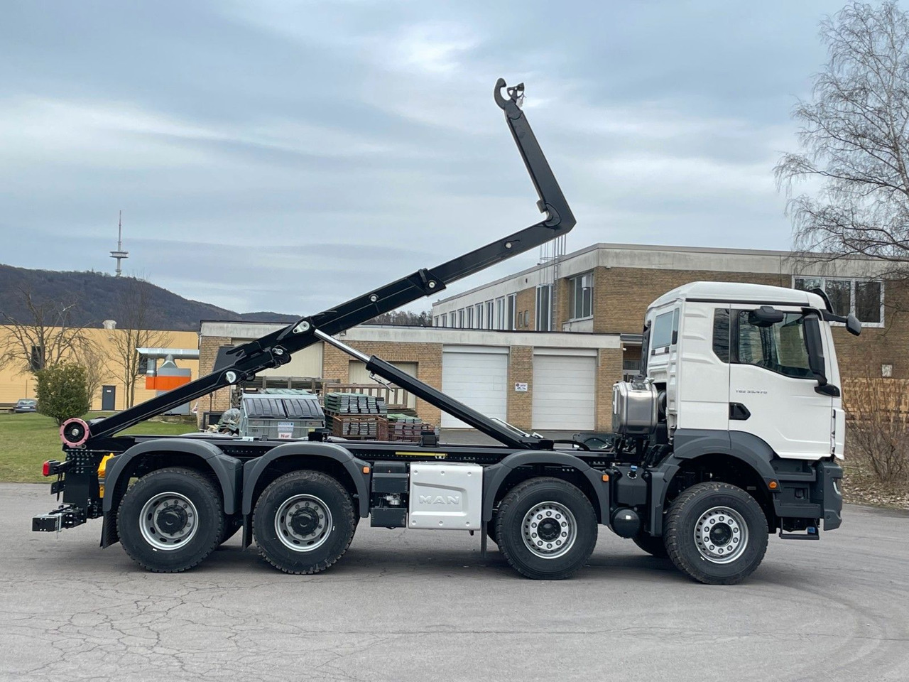 Мултилифт с кука камион, Камион с кран MAN TGS 35.480 8x4 Euro6e Hiab MultLift Abrollkipper: снимка 8