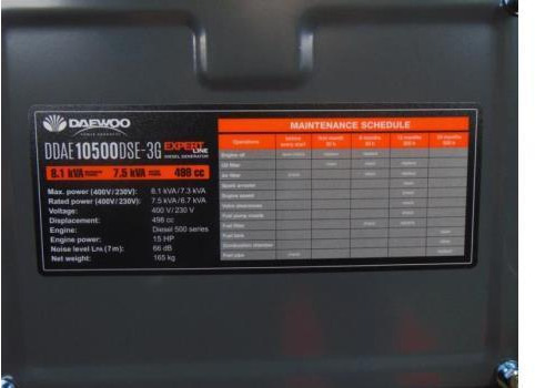 Daewoo DDAE10500DSE-3G Diesel Stroomgenerator (Nieuw) - Електрогенератор: снимка 2 Daewoo DDAE10500DSE-3G Diesel Stroomgenerator (Nieuw) - Електрогенератор: снимка 2