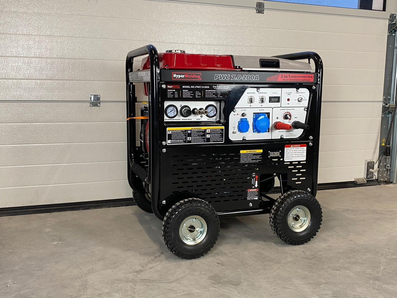 HyperWelding PWC7.0-200A 3 in 1 Multimachine (Generator, Lasapparaat en Luchtcompressor) - Оборудване за гаражи/ Работилници: снимка 1 HyperWelding PWC7.0-200A 3 in 1 Multimachine (Generator, Lasapparaat en Luchtcompressor) - Оборудване за гаражи/ Работилници: снимка 1