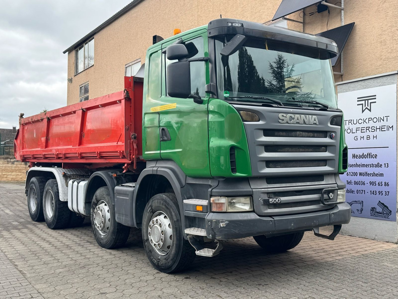 Scania R500/V8/BB/KLIMA/8x4/Dautel/Top-Zustand! - Самосвал камион: снимка 1 Scania R500/V8/BB/KLIMA/8x4/Dautel/Top-Zustand! - Самосвал камион: снимка 1