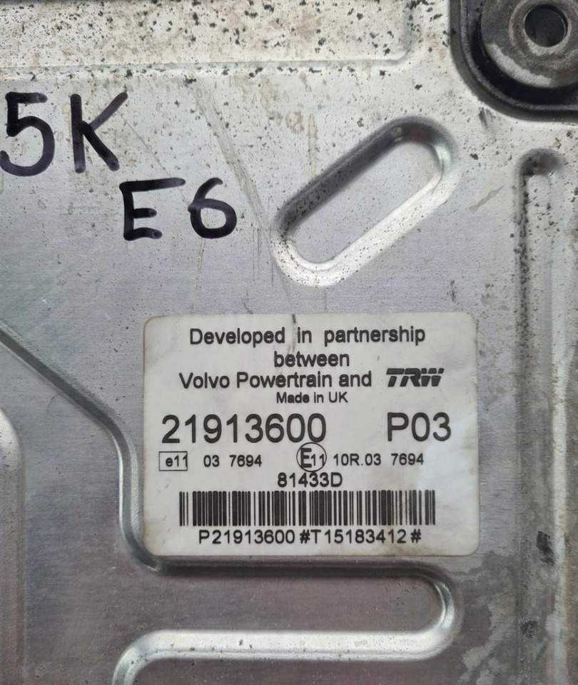 KASETA KOMPUTER SILNIKA RENAULT GAMA D VOLVO FL EURO 6 21913600 P02 21913600 P03 - Блок за управление: снимка 5 KASETA KOMPUTER SILNIKA RENAULT GAMA D VOLVO FL EURO 6 21913600 P02 21913600 P03 - Блок за управление: снимка 5