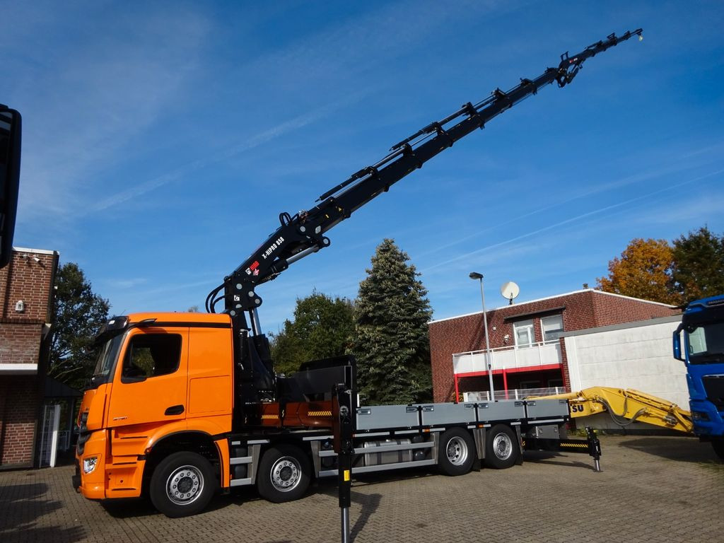Mercedes-Benz 3751 Arocs Pritsche + HIAB 858 + JIB 8x2 - Камион с кран, Бордови камион: снимка 1 Mercedes-Benz 3751 Arocs Pritsche + HIAB 858 + JIB 8x2 - Камион с кран, Бордови камион: снимка 1