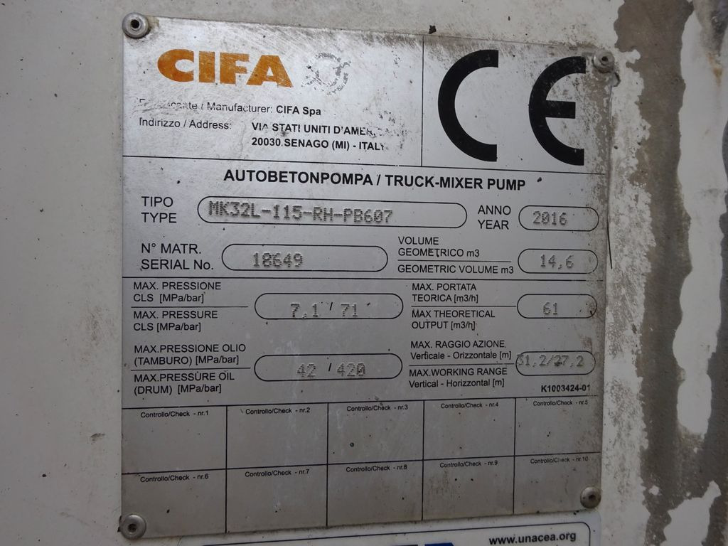 Бетон помпа Scania PUMI CIFA 32 Meter  4 Knick.: снимка 15