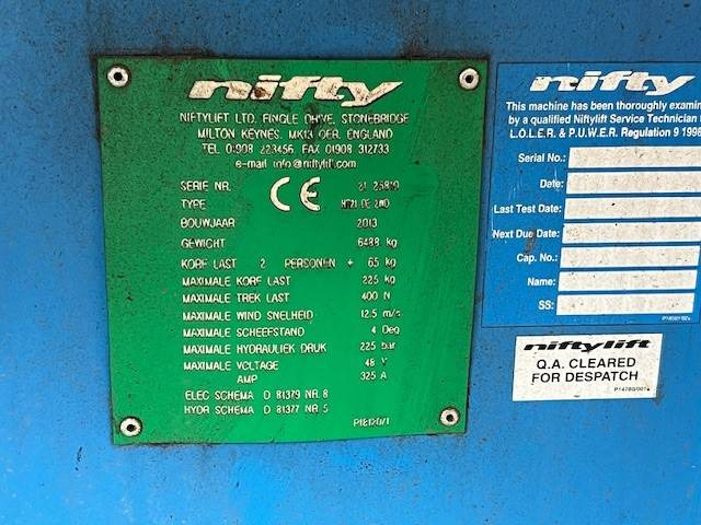Артикулираща платформа Niftylift HR 21 D E: снимка 10