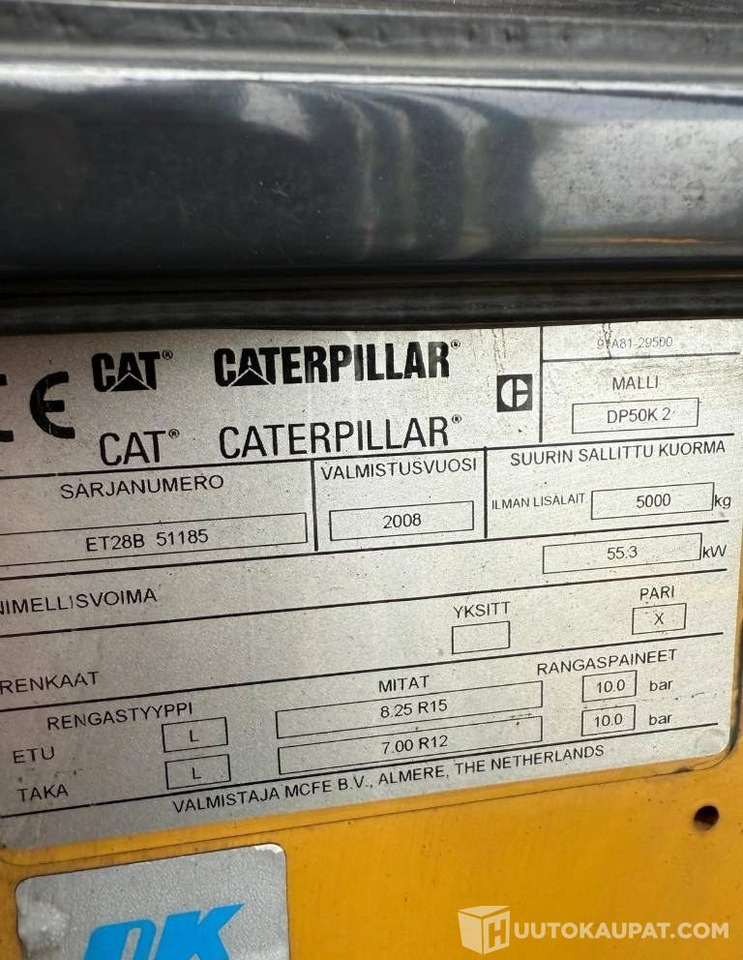 Cat DP50K2, 2008, 6 077 h Trukki, Lempäälä - Дизелов мотокар: снимка 2 Cat DP50K2, 2008, 6 077 h Trukki, Lempäälä - Дизелов мотокар: снимка 2