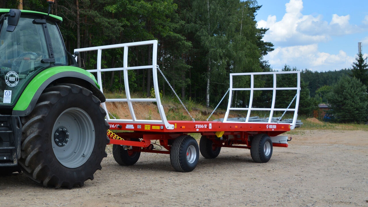 Metal-Fach Przyczepa platformowa do bel dwuosiowa T014/1 - 7.4t - Селскостопанско ремарке платформа: снимка 2 Metal-Fach Przyczepa platformowa do bel dwuosiowa T014/1 - 7.4t - Селскостопанско ремарке платформа: снимка 2