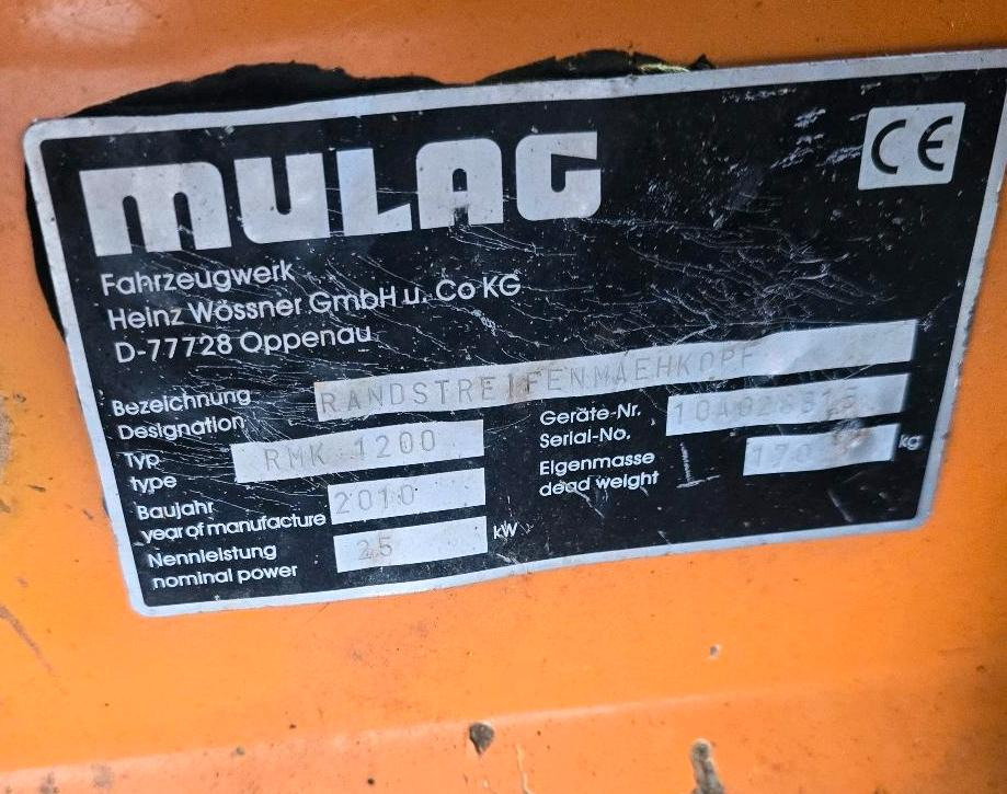 Mulag RMK 1200 Randstreifenmäher Böschungsmäher Böschungsmulcher Mähausleger - Шредер с телескопично рамо: снимка 5 Mulag RMK 1200 Randstreifenmäher Böschungsmäher Böschungsmulcher Mähausleger - Шредер с телескопично рамо: снимка 5