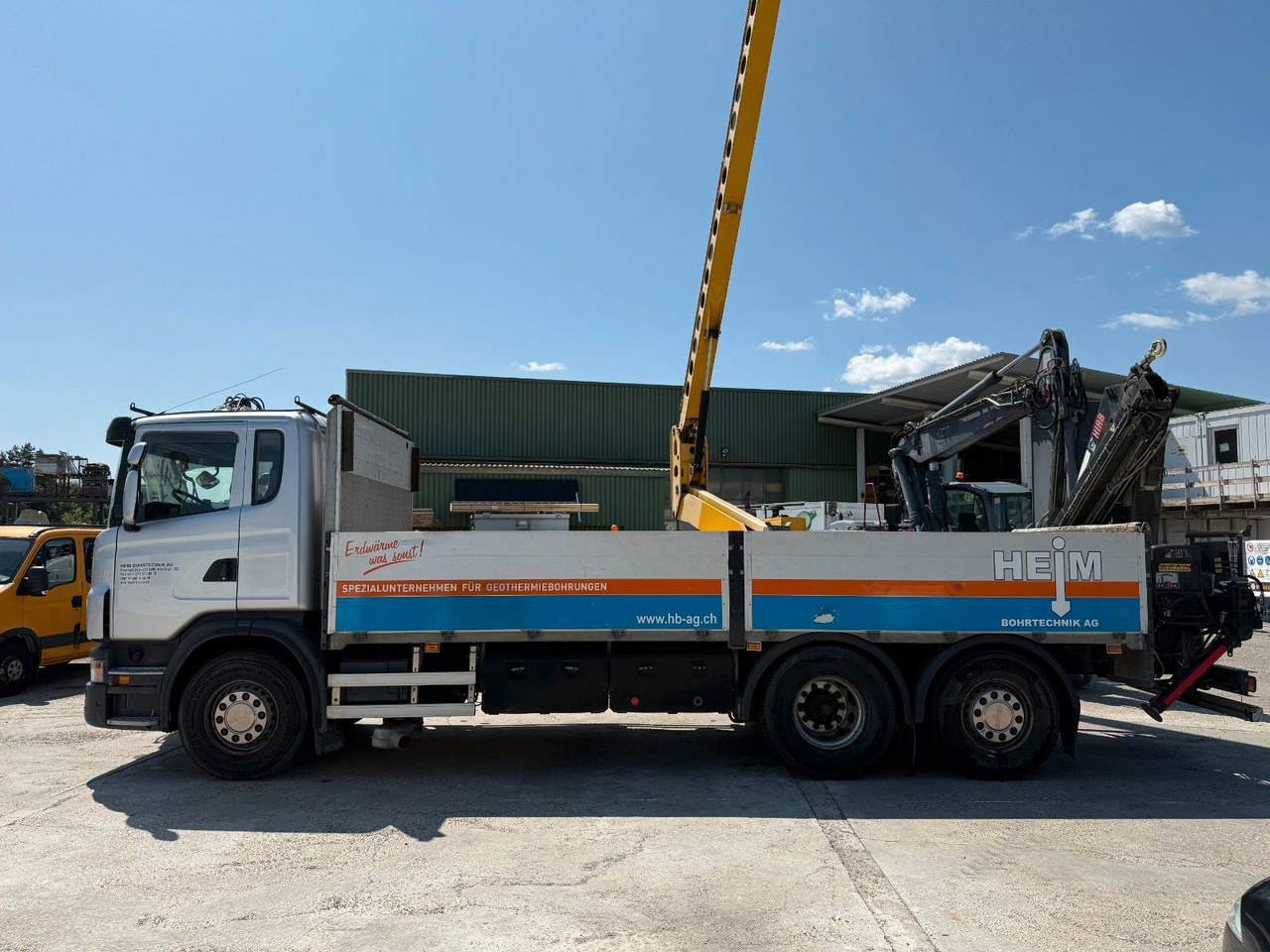 Scania G440 Brücke mit Ladekran - Бордови камион, Камион с кран: снимка 1 Scania G440 Brücke mit Ladekran - Бордови камион, Камион с кран: снимка 1