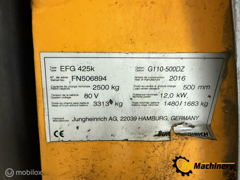 Jungheinrich EFG 425 K - Мотокар: снимка 4 Jungheinrich EFG 425 K - Мотокар: снимка 4