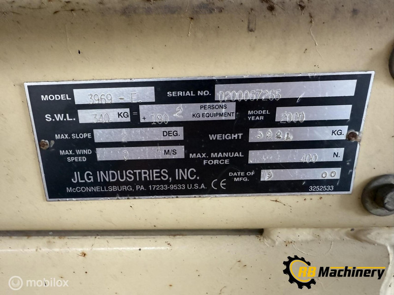 Onbekend merken JLG 3969 - Ножична работна платформа: снимка 4 Onbekend merken JLG 3969 - Ножична работна платформа: снимка 4