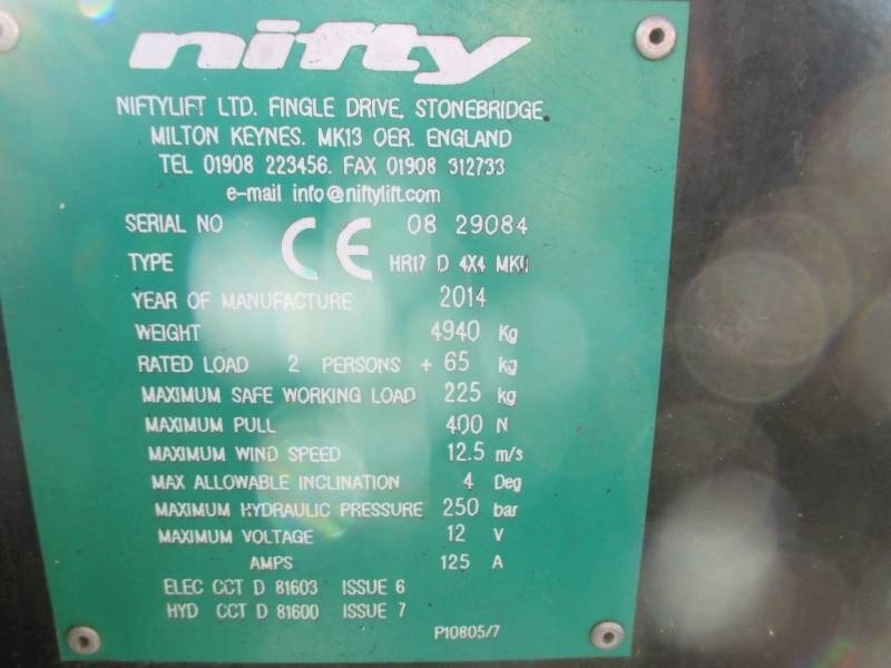 Артикулираща платформа Niftylift HR 17 D 4x4: снимка 14