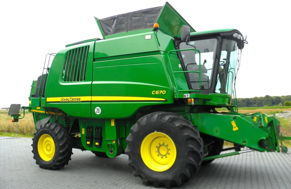 John Deere C 670 2008 Rok, heder 7,6m, 1900 mtg, Nie Malowany, Stan Idealny - Зърнокомбайн: снимка 4 John Deere C 670 2008 Rok, heder 7,6m, 1900 mtg, Nie Malowany, Stan Idealny - Зърнокомбайн: снимка 4
