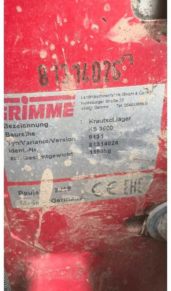 GRIMME KS3600 - Техника за картофи: снимка 4 GRIMME KS3600 - Техника за картофи: снимка 4