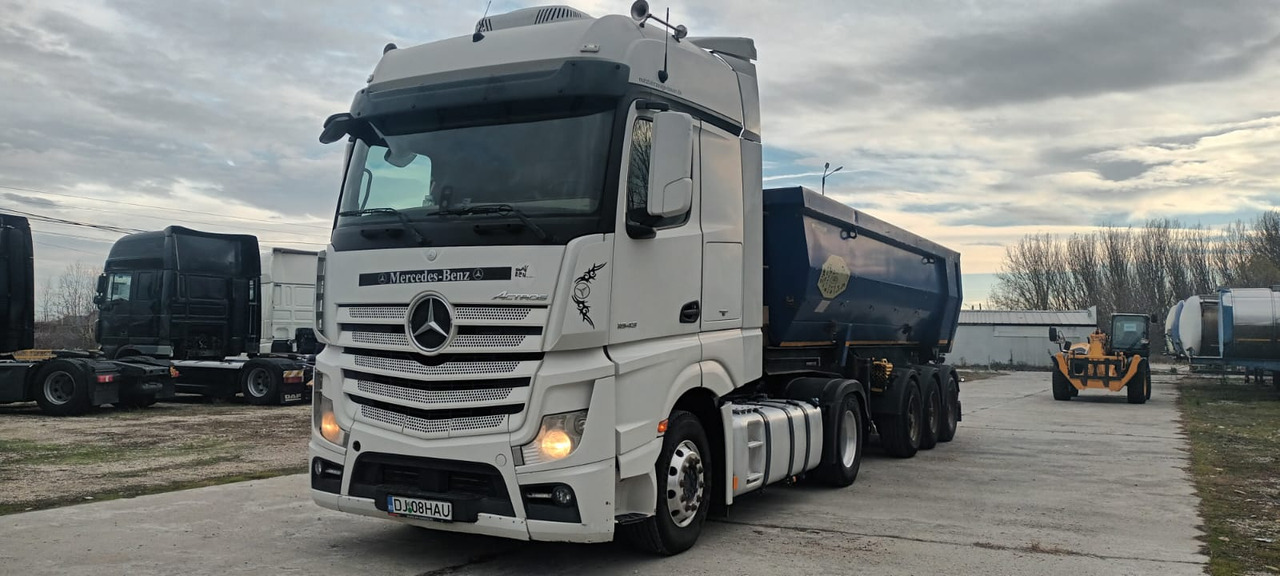 Влекач Tractor Head Mercedes-Benz Actros (2013) + Semi-trailer Tipper Meiller – Kipper (2005): снимка 1