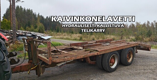 Kaivinkonelavetti - hydraulinen - KATSO VIDEO - Ремарке за строителна техника: снимка 1 Kaivinkonelavetti - hydraulinen - KATSO VIDEO - Ремарке за строителна техника: снимка 1