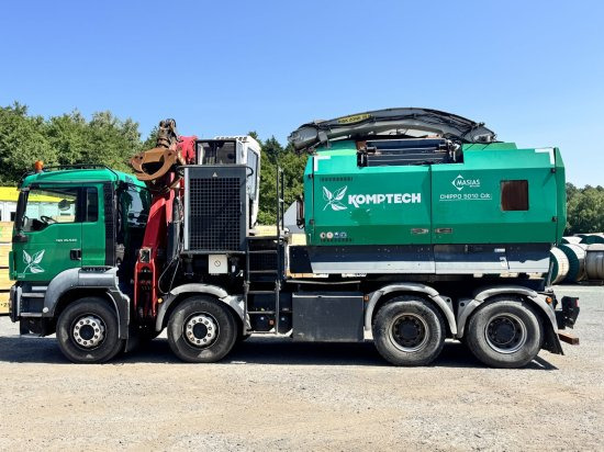 Камион, Дробилка за дървесина MAN TGS 35.540 8x4  mit Komptech-Zusatzeinheit: снимка 9