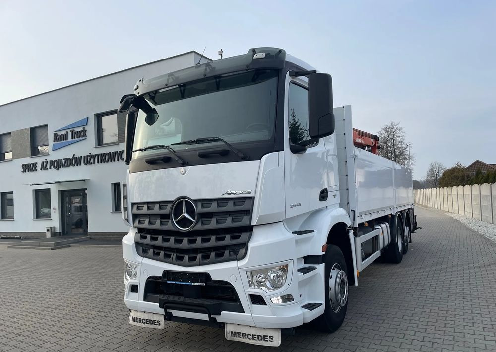 Mercedes-Benz Arocs 2545, HDS ATLAS 186.3 - PILOT - Камион с кран, Бордови камион: снимка 1 Mercedes-Benz Arocs 2545, HDS ATLAS 186.3 - PILOT - Камион с кран, Бордови камион: снимка 1