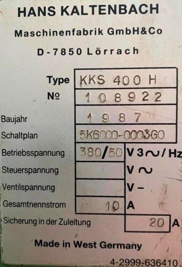 Metallkreissäge KALTENBACH - Металообработваща машина: снимка 4 Metallkreissäge KALTENBACH - Металообработваща машина: снимка 4
