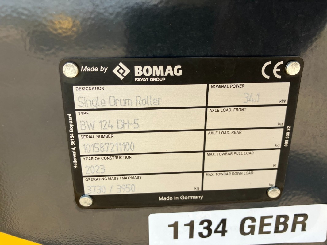 BOMAG DE BW 124 DH-5 Stage V/Tier 4f - Валяк: снимка 2 BOMAG DE BW 124 DH-5 Stage V/Tier 4f - Валяк: снимка 2