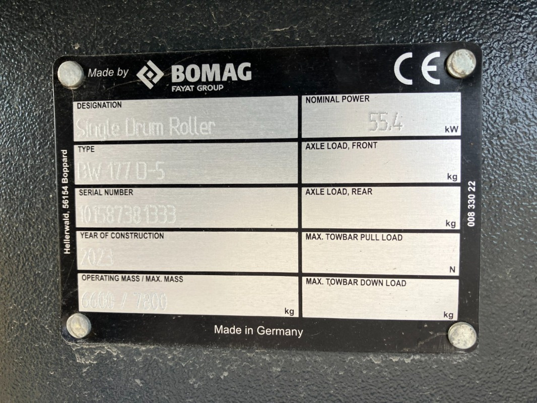 BOMAG DE BW 177 D-5 Stage V/Tier 4f - Валяк: снимка 2 BOMAG DE BW 177 D-5 Stage V/Tier 4f - Валяк: снимка 2