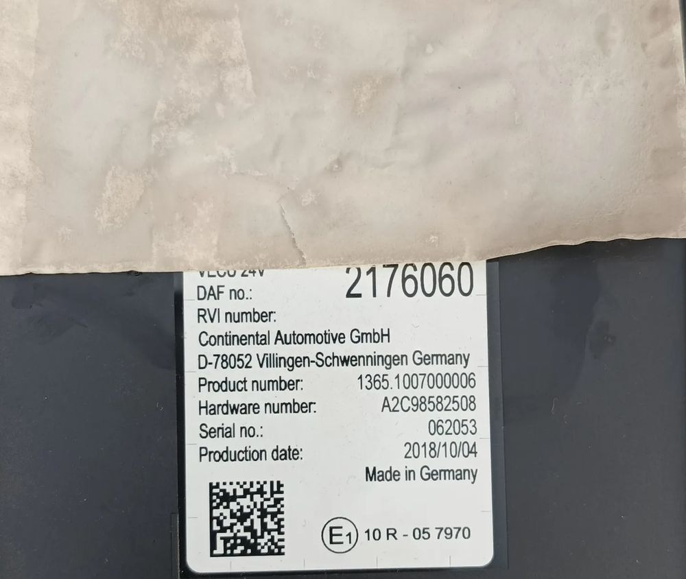 DAF XF 106 EURO 6 MX13 KOMPUTER MODUŁ STEROWNIK VECU 2176060 - Електрическа система: снимка 2 DAF XF 106 EURO 6 MX13 KOMPUTER MODUŁ STEROWNIK VECU 2176060 - Електрическа система: снимка 2