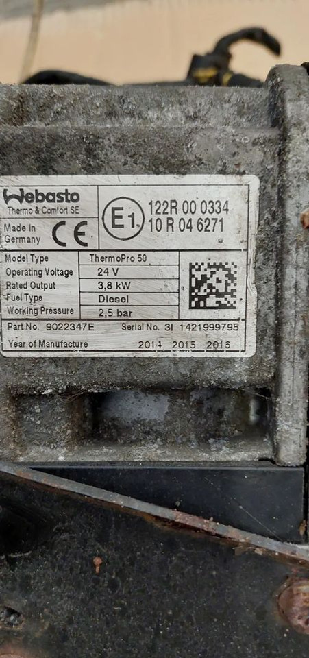 OGRZEWANIE POSTOJOWE WEBASTO TERMOPRO 50 MERCEDES ACTROS MP4 - Отопление/ Вентилация за Камион: снимка 2 OGRZEWANIE POSTOJOWE WEBASTO TERMOPRO 50 MERCEDES ACTROS MP4 - Отопление/ Вентилация за Камион: снимка 2