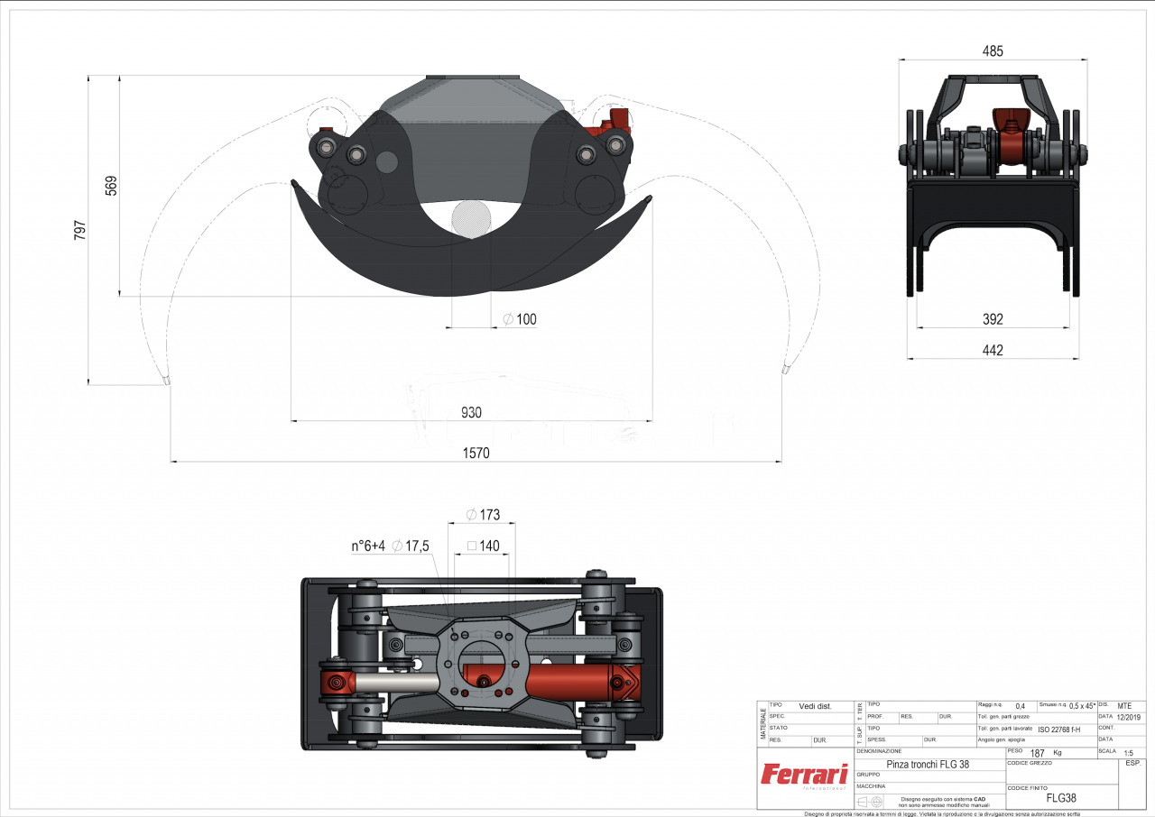 Ferrari FLG 38 XS chwytak do drewna - Грайфер: снимка 5 Ferrari FLG 38 XS chwytak do drewna - Грайфер: снимка 5