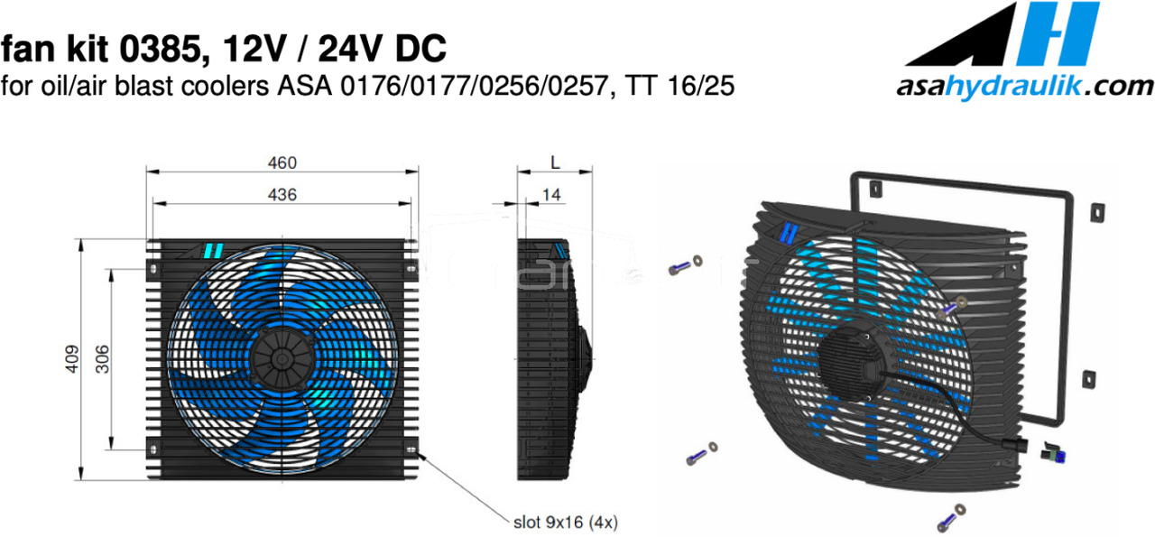 Wentylator chłodnicy ASA Hydraulik TT16, 25, ASA 0176-0256 24VDC - Маслен охладител за Кран за камион: снимка 2 Wentylator chłodnicy ASA Hydraulik TT16, 25, ASA 0176-0256 24VDC - Маслен охладител за Кран за камион: снимка 2