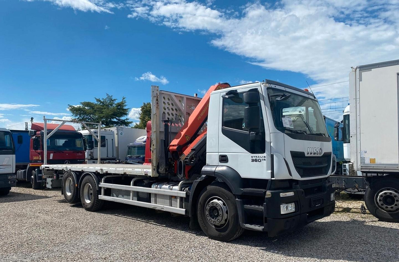 IVECO STRALIS 360 CASSONE FISSO E GRU PALFINGER - Бордови камион, Камион с кран: снимка 1 IVECO STRALIS 360 CASSONE FISSO E GRU PALFINGER - Бордови камион, Камион с кран: снимка 1