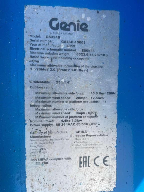 Genie GS-3246 - Ножична работна платформа: снимка 4 Genie GS-3246 - Ножична работна платформа: снимка 4