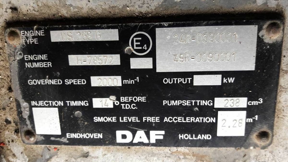 DAF WS268G DAF 95 85 - Двигател за Камион: снимка 1 DAF WS268G DAF 95 85 - Двигател за Камион: снимка 1