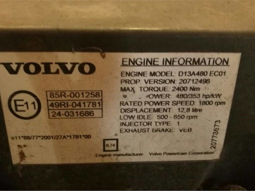 Volvo D13A 480 Volvo FH13 - Двигател за Камион: снимка 5 Volvo D13A 480 Volvo FH13 - Двигател за Камион: снимка 5