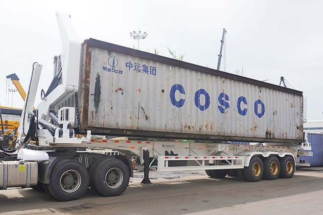 China Container Side Loader Price for Sale in Ghana - Контейнеровоз/ Сменна каросерия полуремарке: снимка 5 China Container Side Loader Price for Sale in Ghana - Контейнеровоз/ Сменна каросерия полуремарке: снимка 5